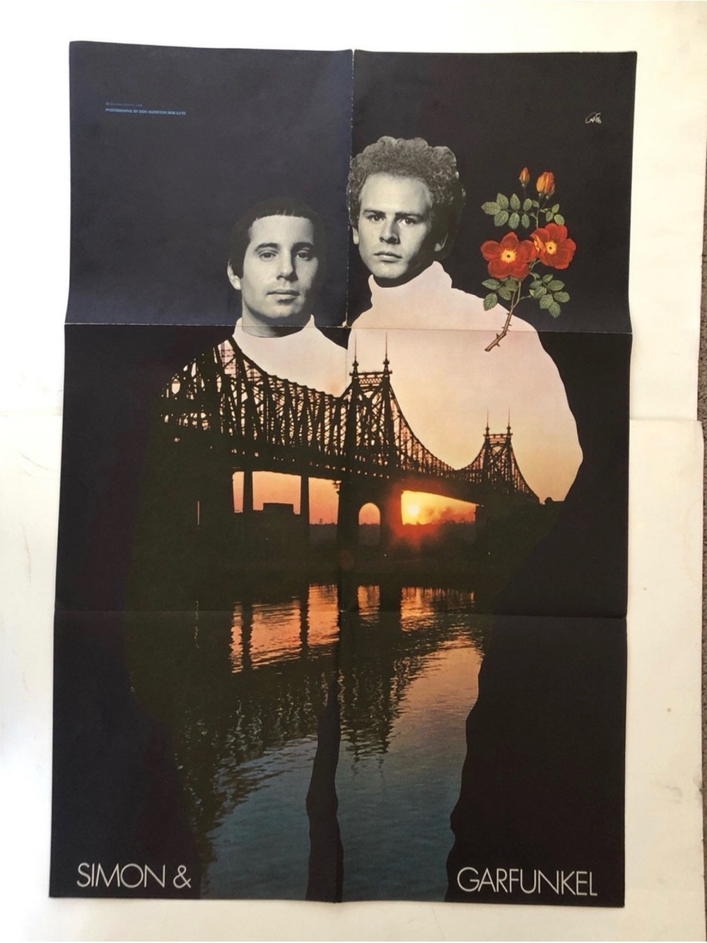 Vtg Simon Garfunkel Bookends 1968 authenic folded Art Poster collectible print